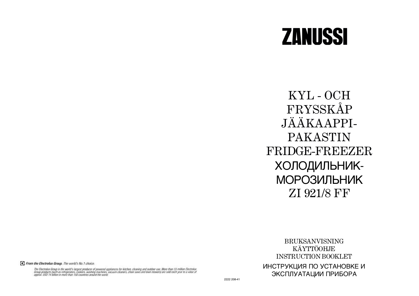 Zanussi ZI 921-FF8 User Manual