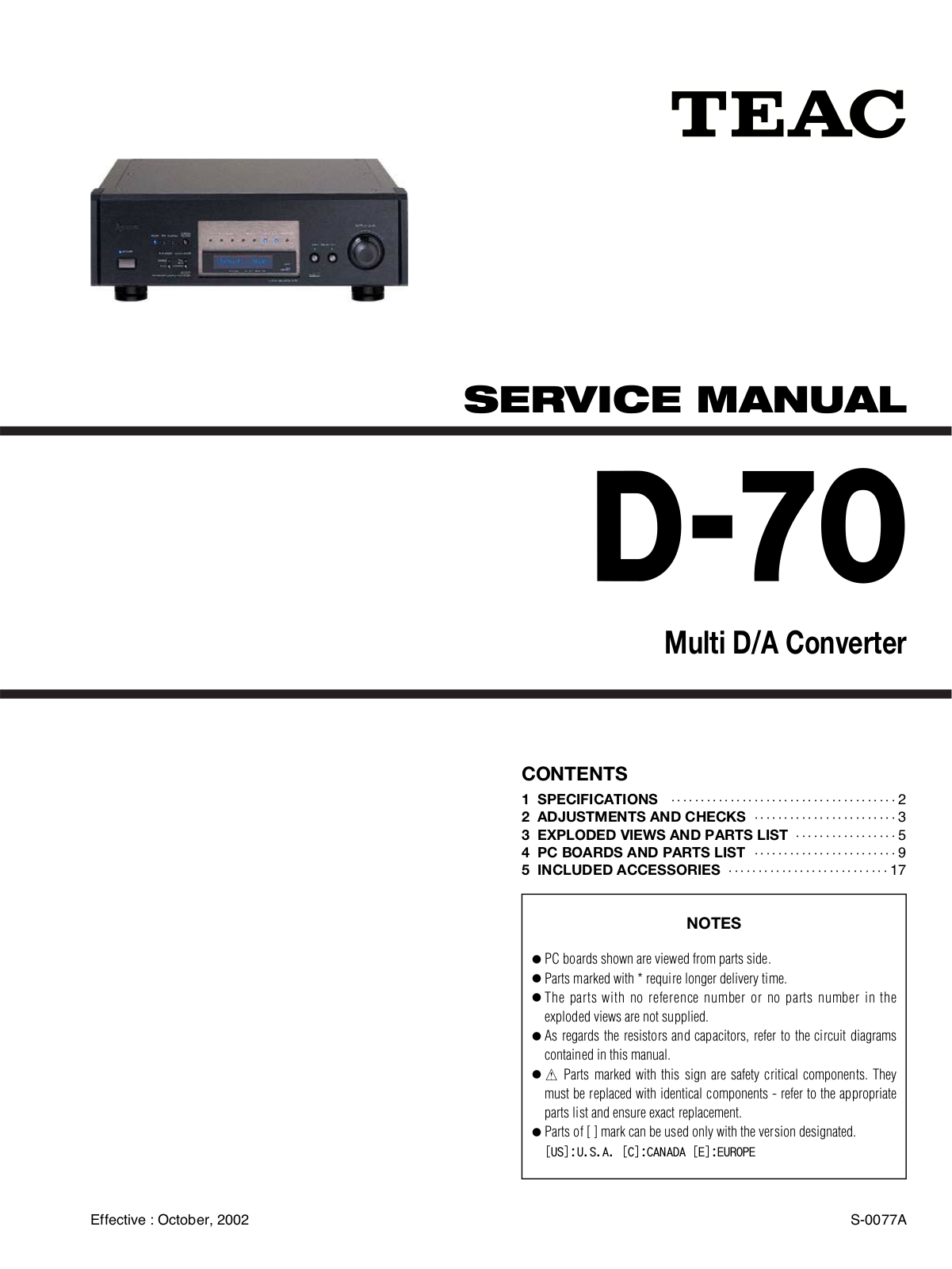 TEAC D-70 Service manual