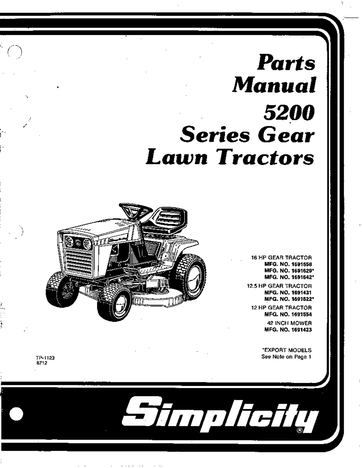 Simplicity 5200 User Manual