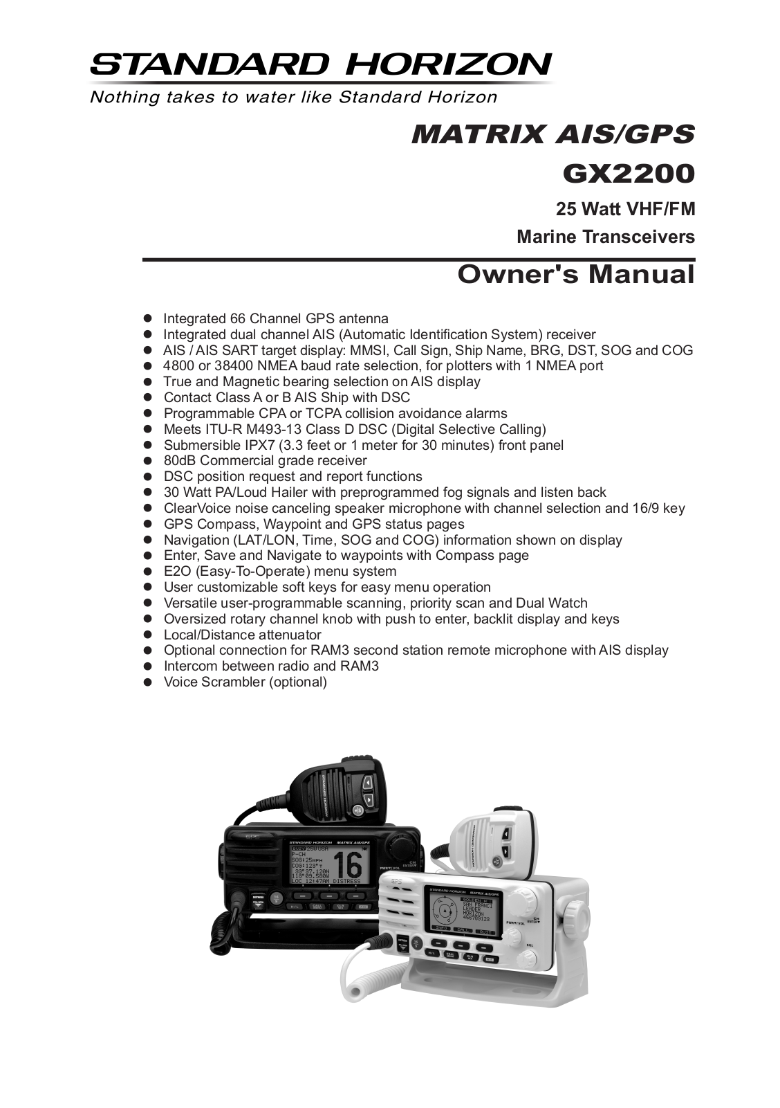 Standard Horizon GX2200 Owner's Manual