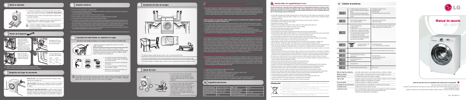 LG WD-12031TD User Manual