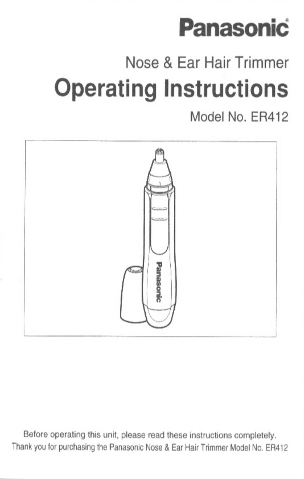 Panasonic ER-412 User Manual