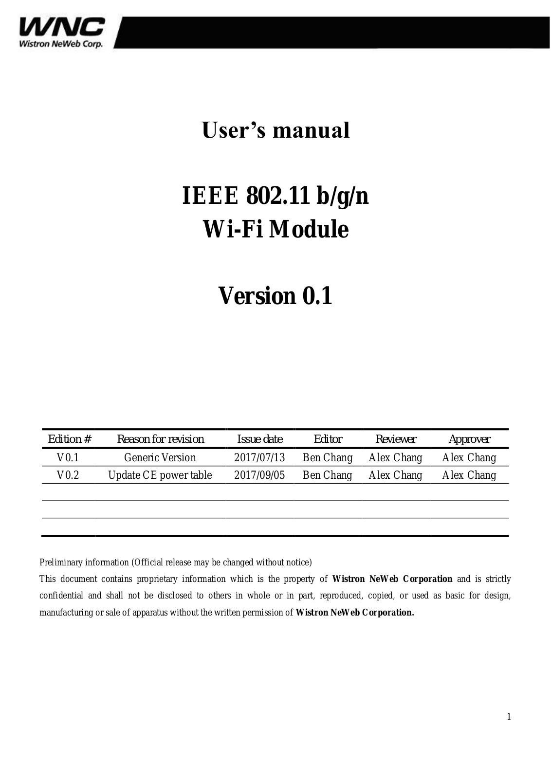 Wistron NeWeb A3 Users manual