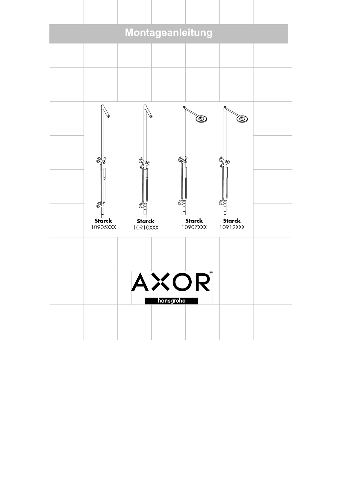 Hansgrohe 10905000, 10907000, 10910000, 10912000, 10905810 Assembly Instructions Manual