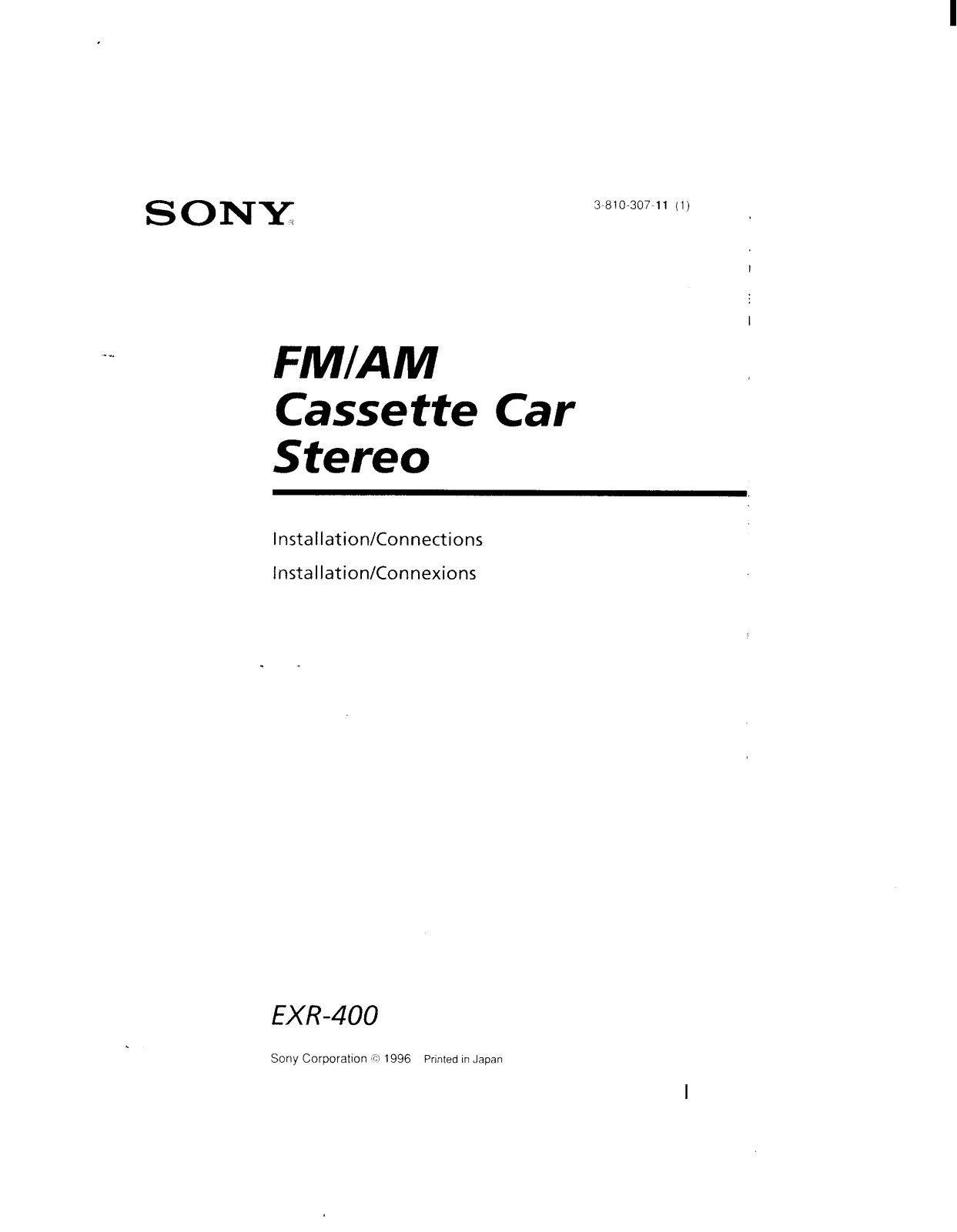 Sony EXR-400 Owners manual