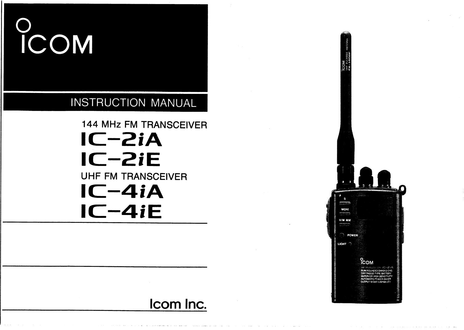 ICOM IC4iE, IC4iA, IC2iE User Manual