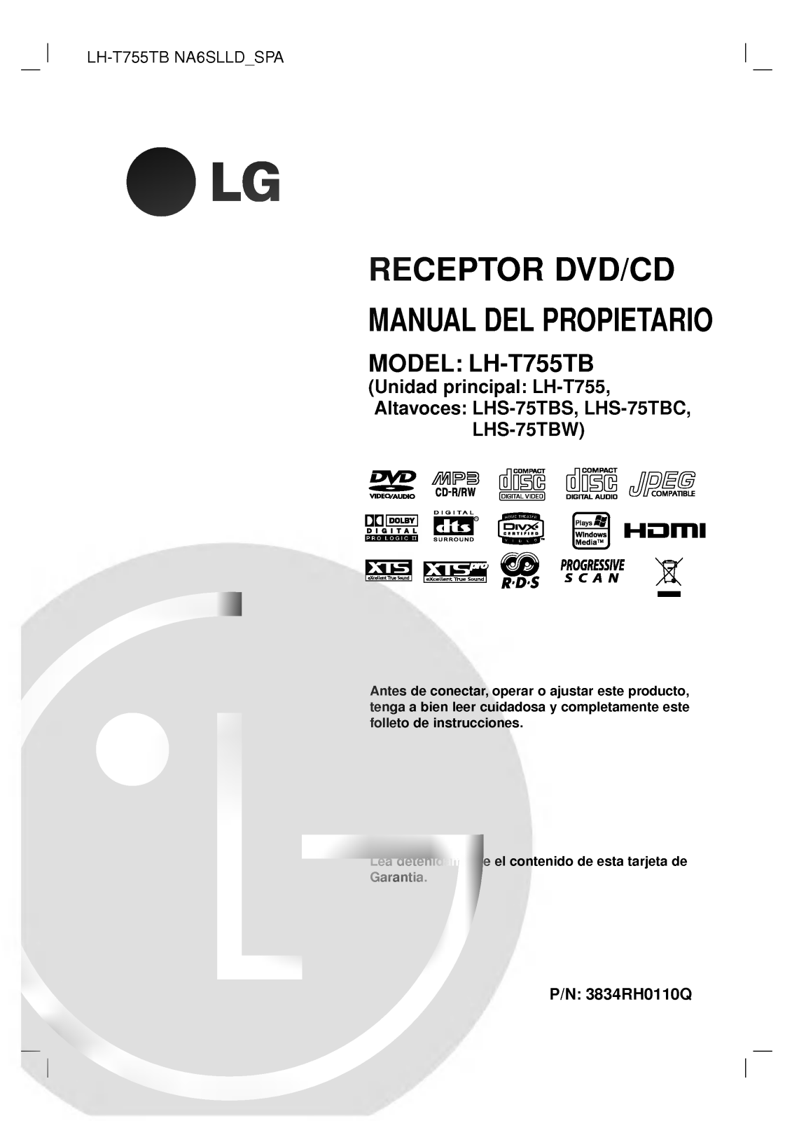 LG LH-T755TB User Manual