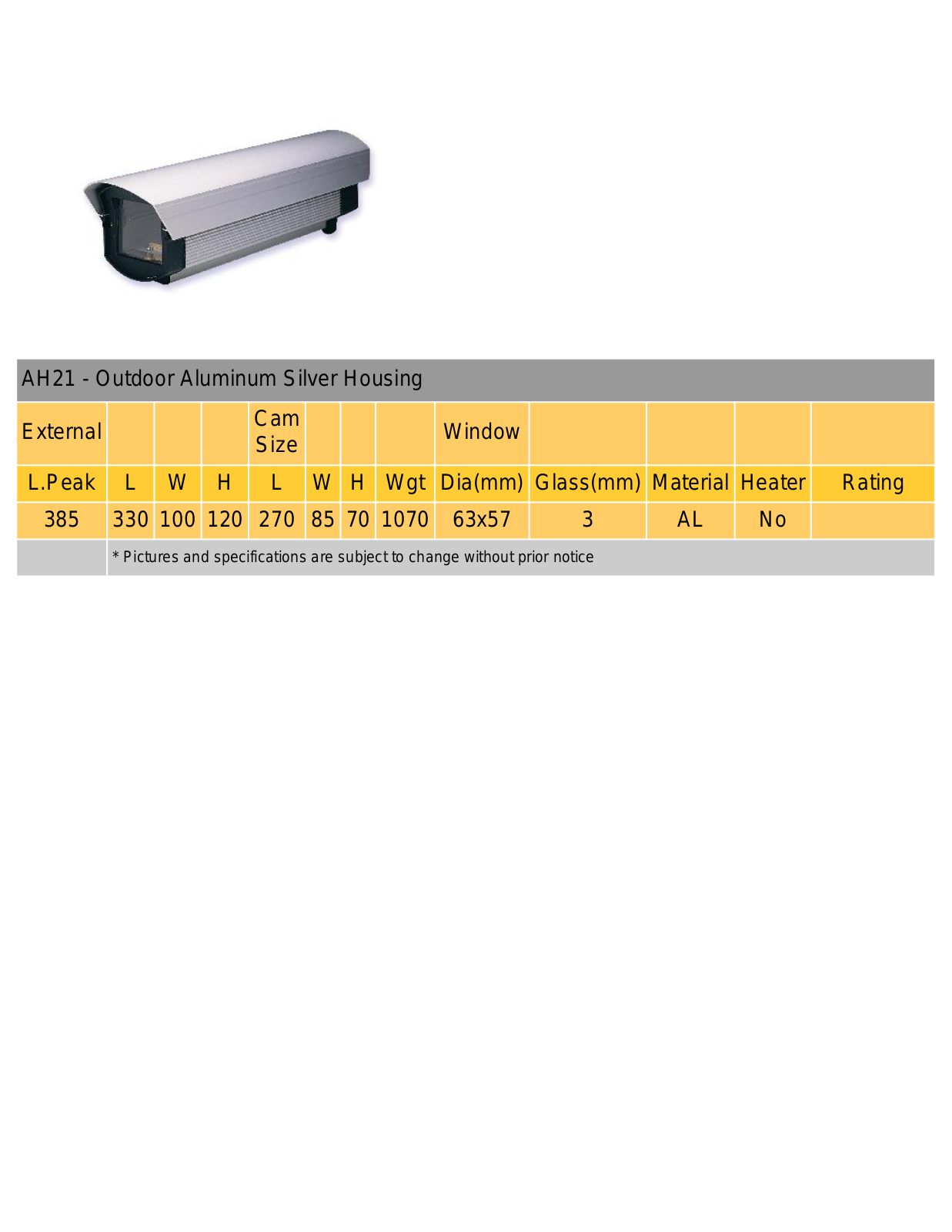 COP-USA AH21 Specsheet