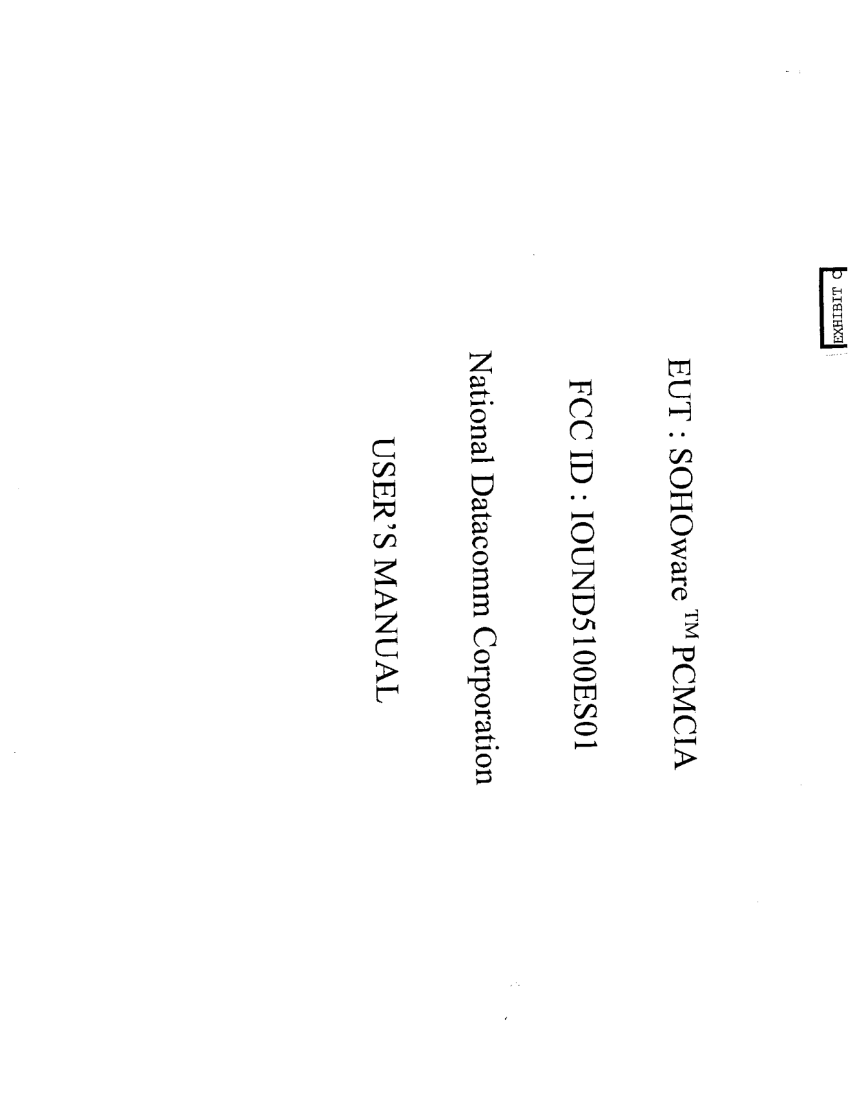 National Datacomm ND5100ES01 User Manual