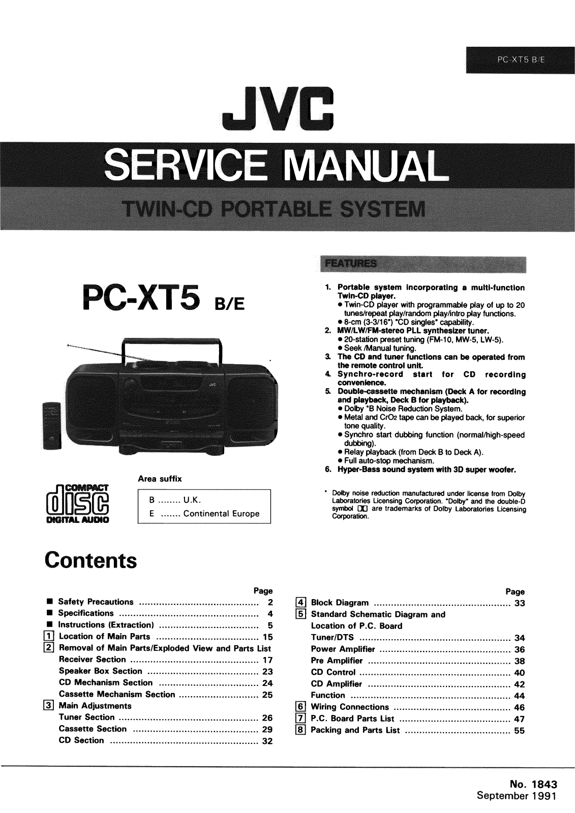 Jvc PC-XT5 Service Manual