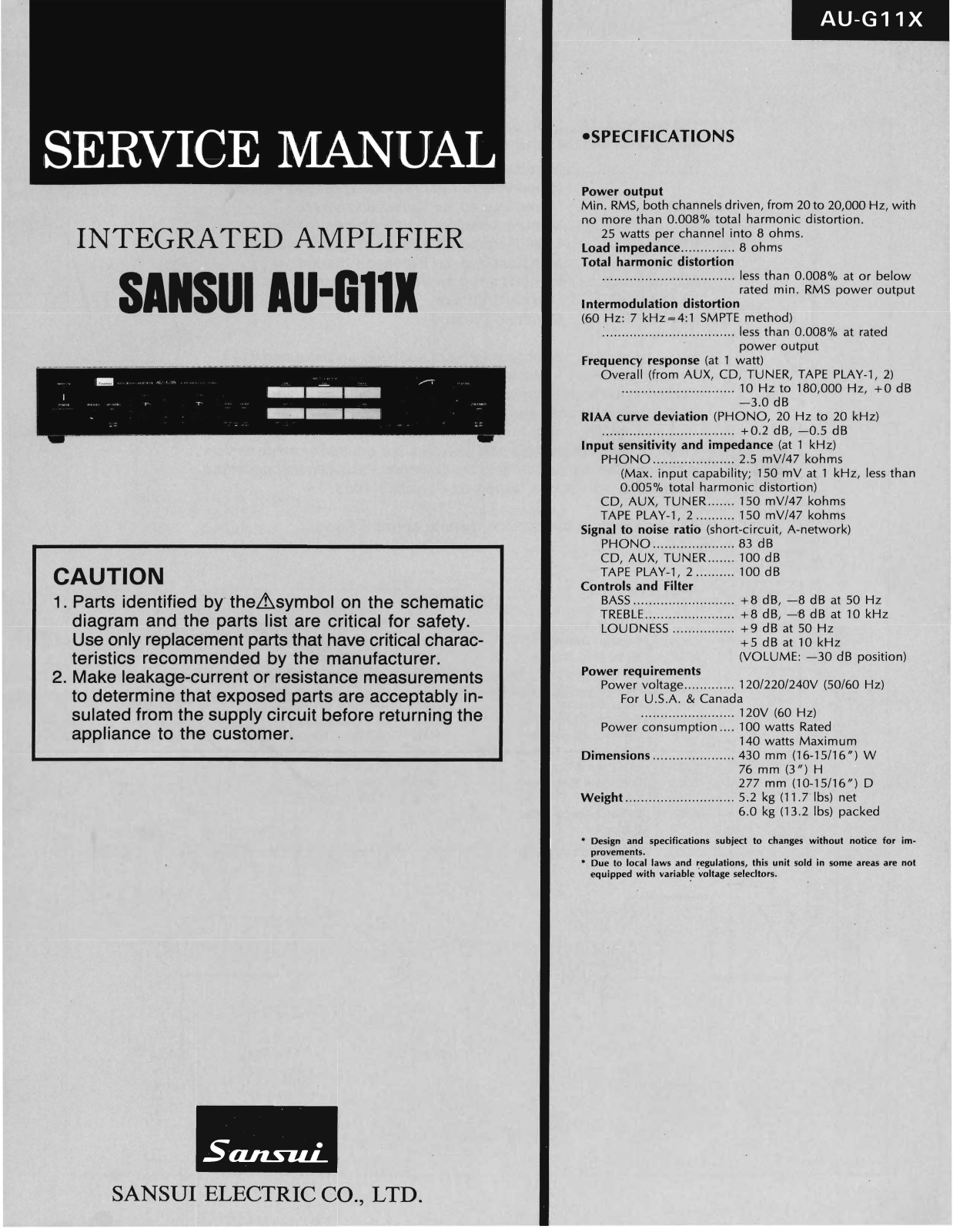 Sansui AU-G11-X Service Manual