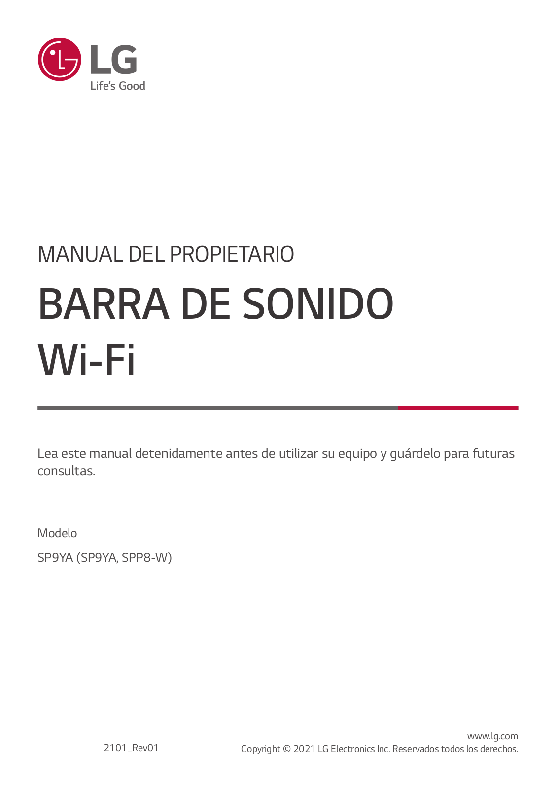 LG SP9YA User Manual