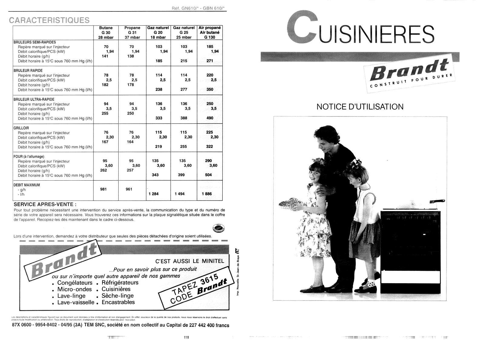 BRANDT GN610, GBN610 User Manual