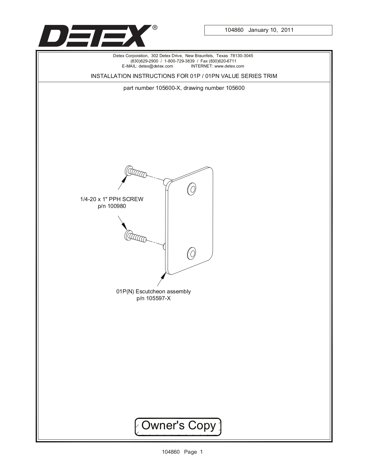 Detex 01PN User Manual - ManualMachine.com
