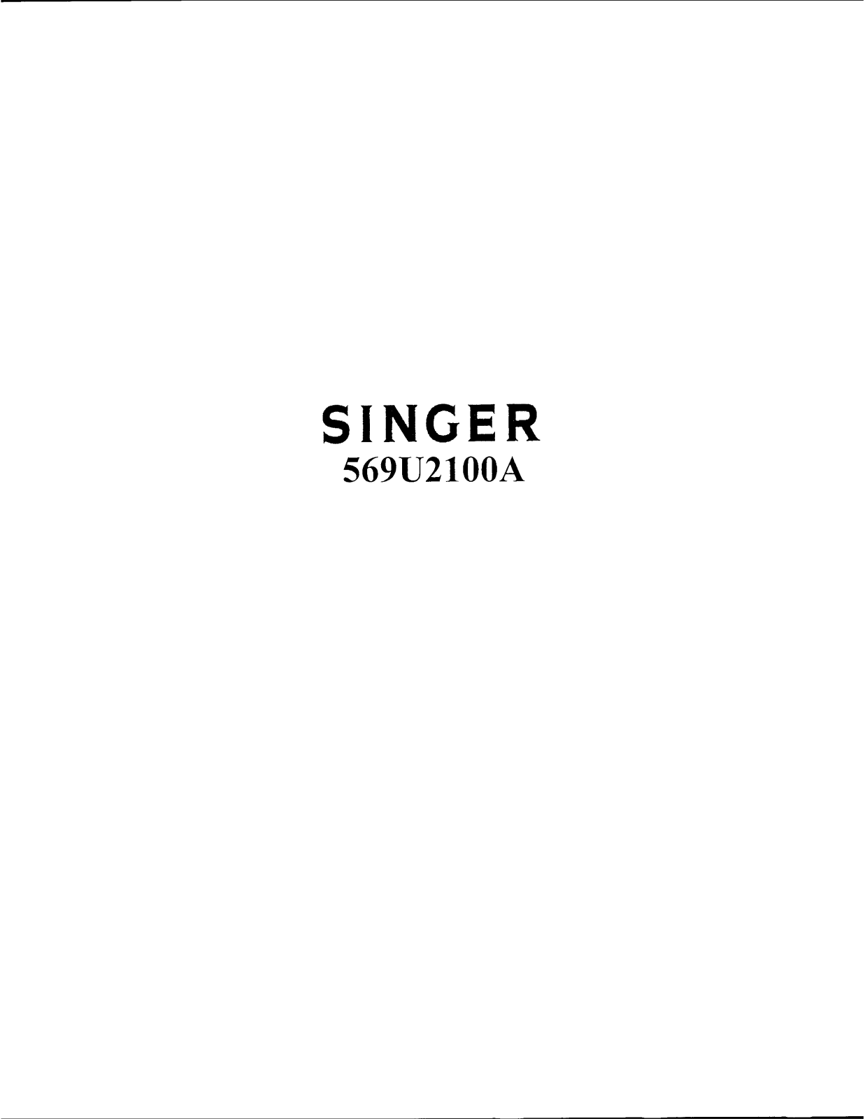 Singer 569U2100A Service Manual