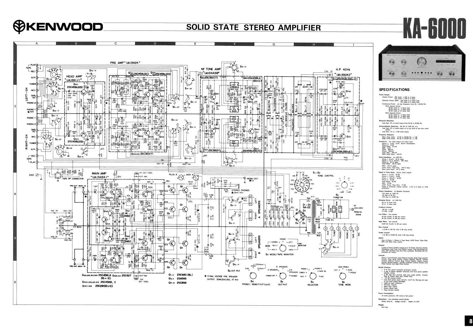 Kenwood KA-6000 Schematic