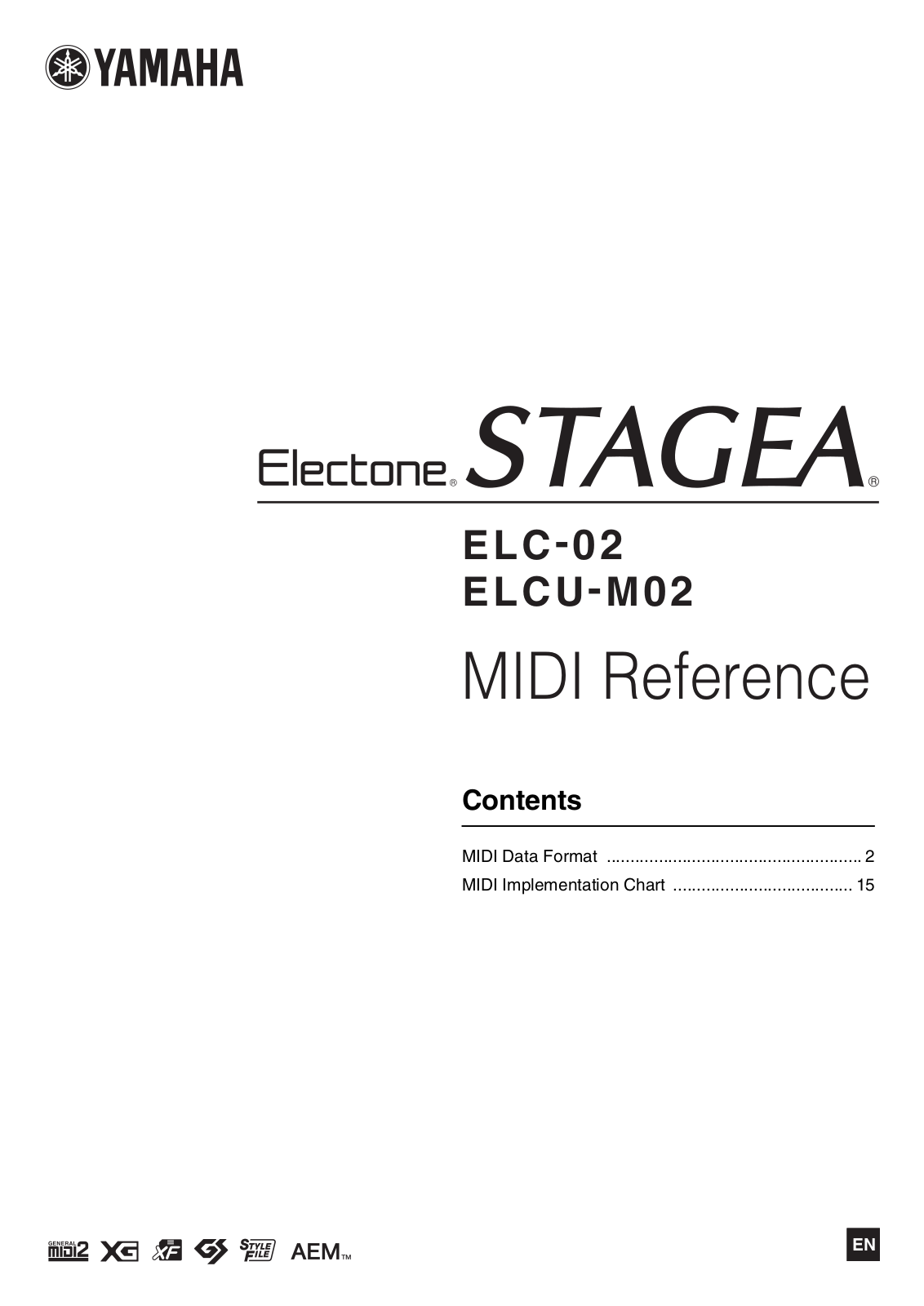 Yamaha ELCU-M02, ELC-02 User Manual