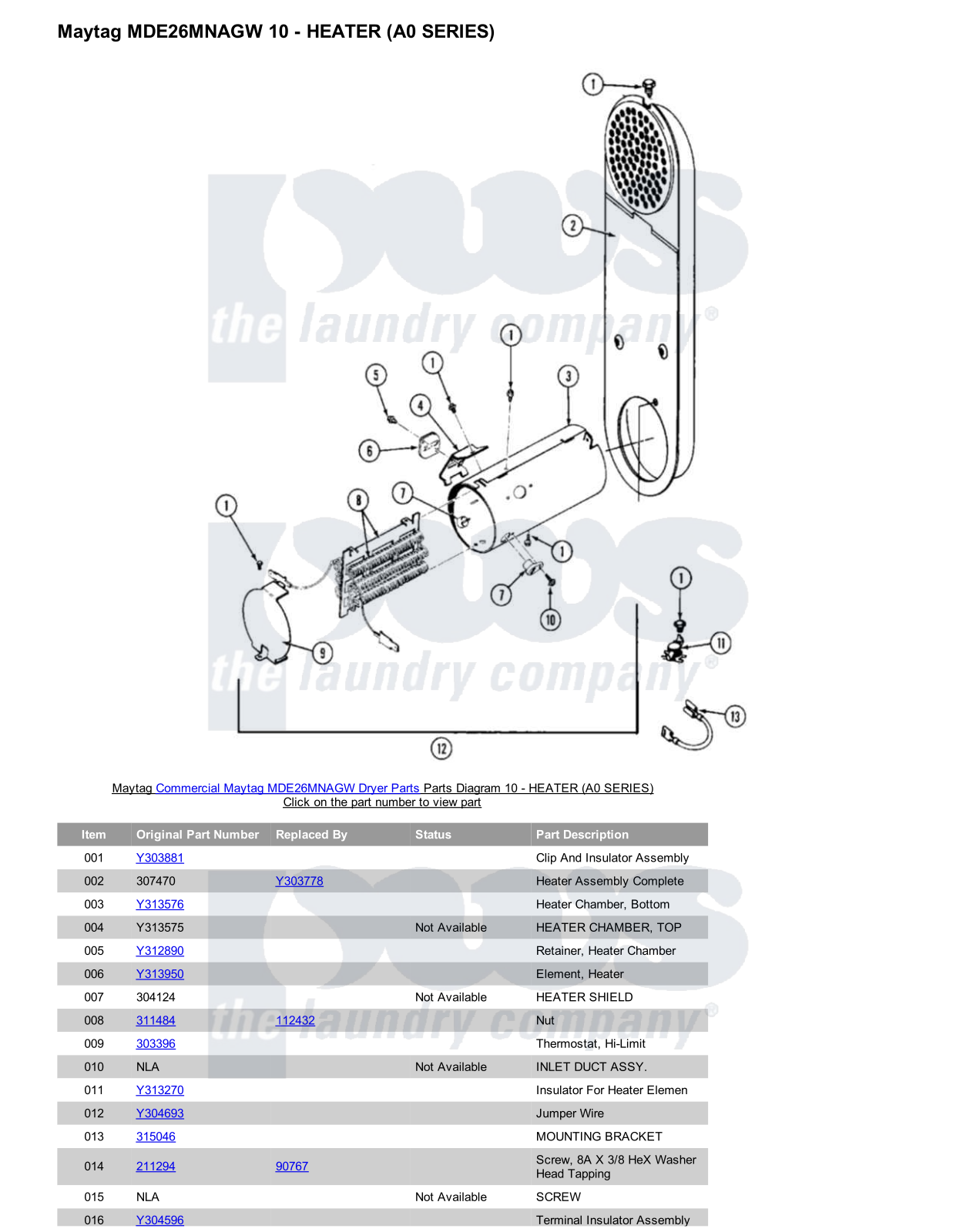 Maytag MDE26MNAGW Parts Diagram