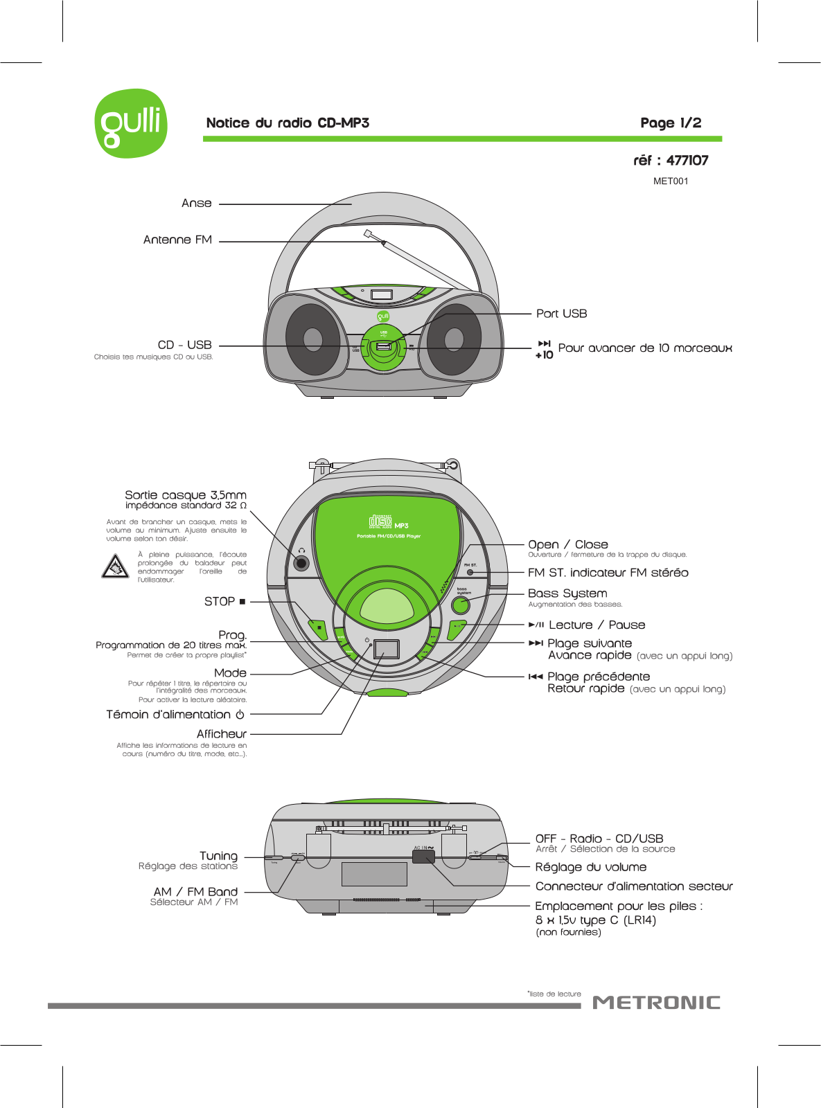 Metronic 477107 User Manual