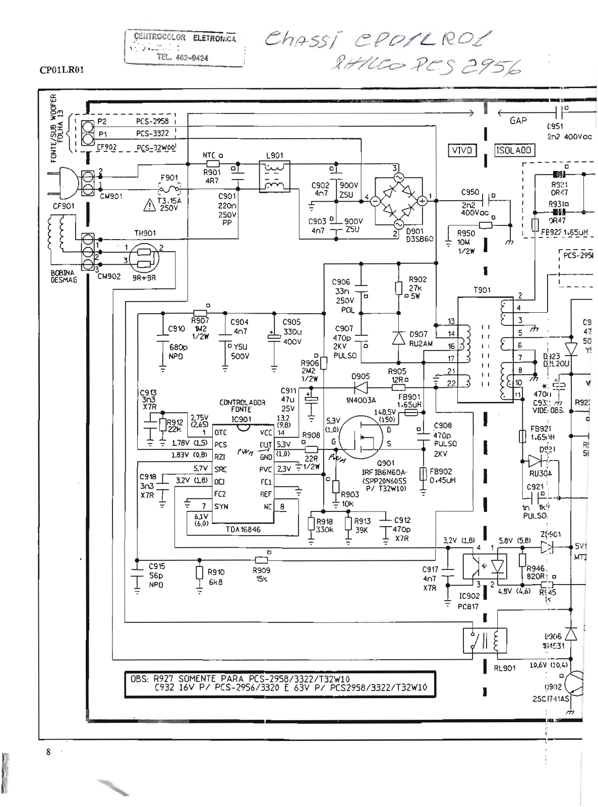 Philco PCS2952, PCS2956, PCS2958, PCS3320, PCS3322 Schematic - ManualMachine.com