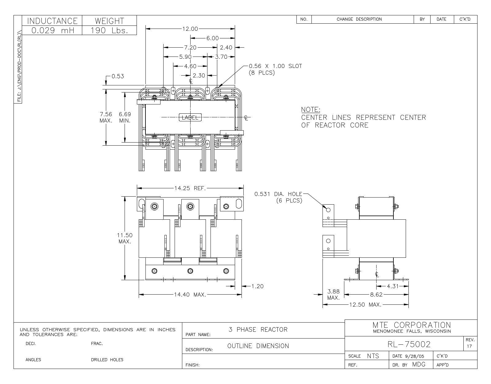 MTE RL-75002 CAD Drawings