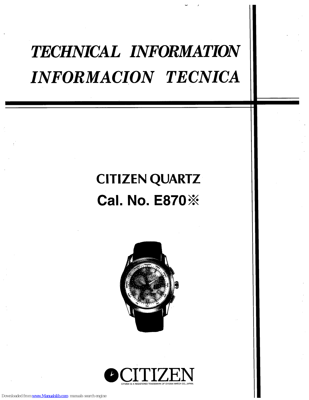 Citizen Quartz E870 Technical Information - ManualMachine.com
