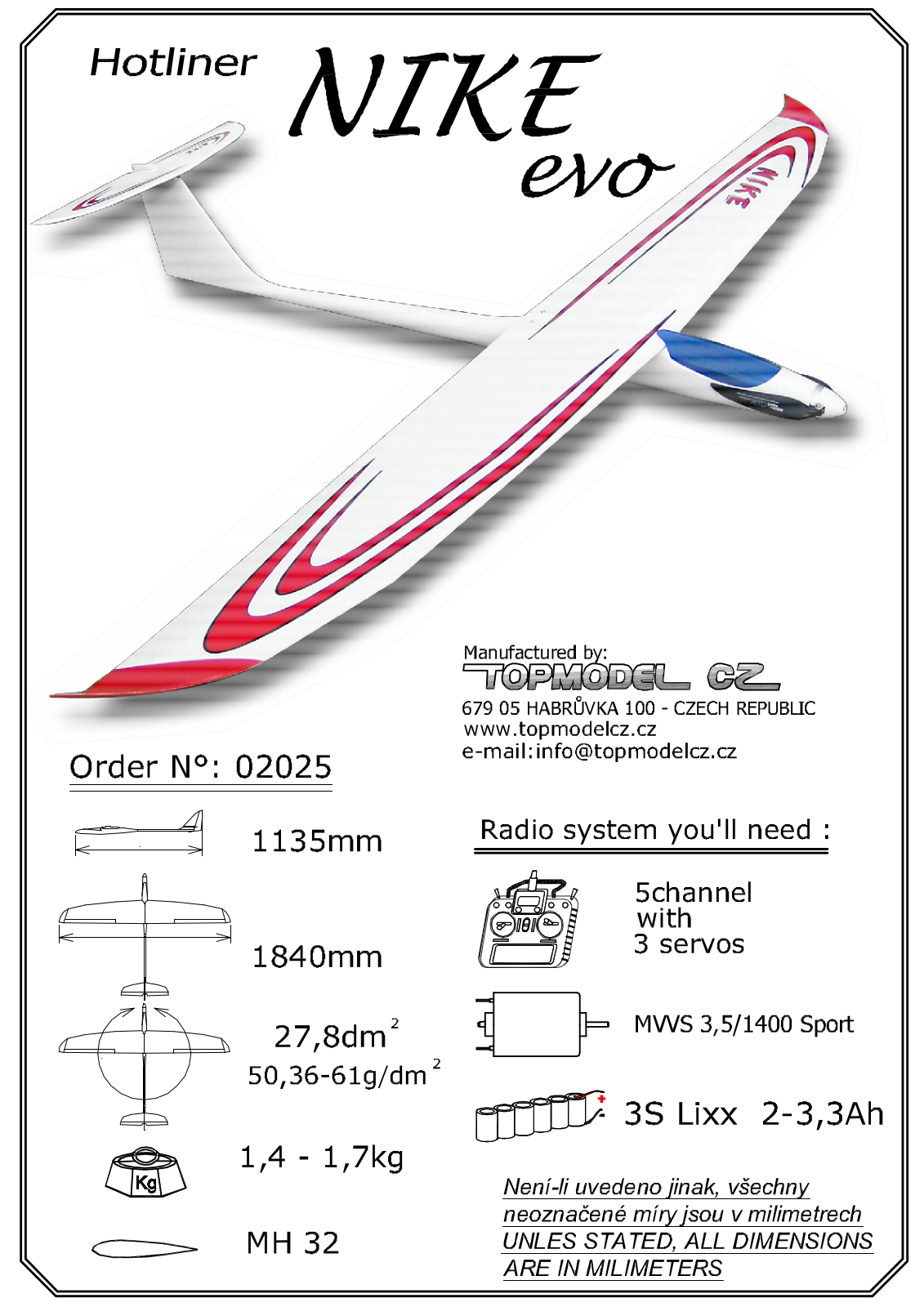 Topmodel CZ Hotliner Nike Evo User Manual