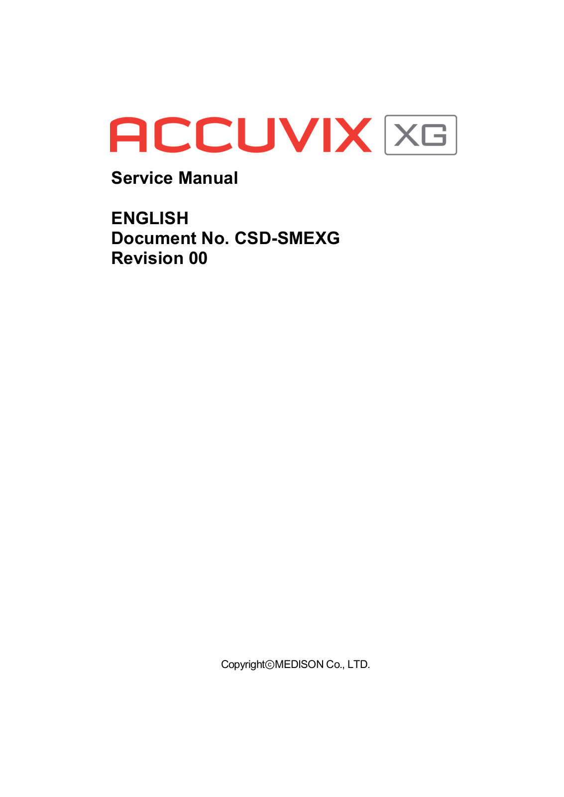 Samsung Accuvix XG Service manual