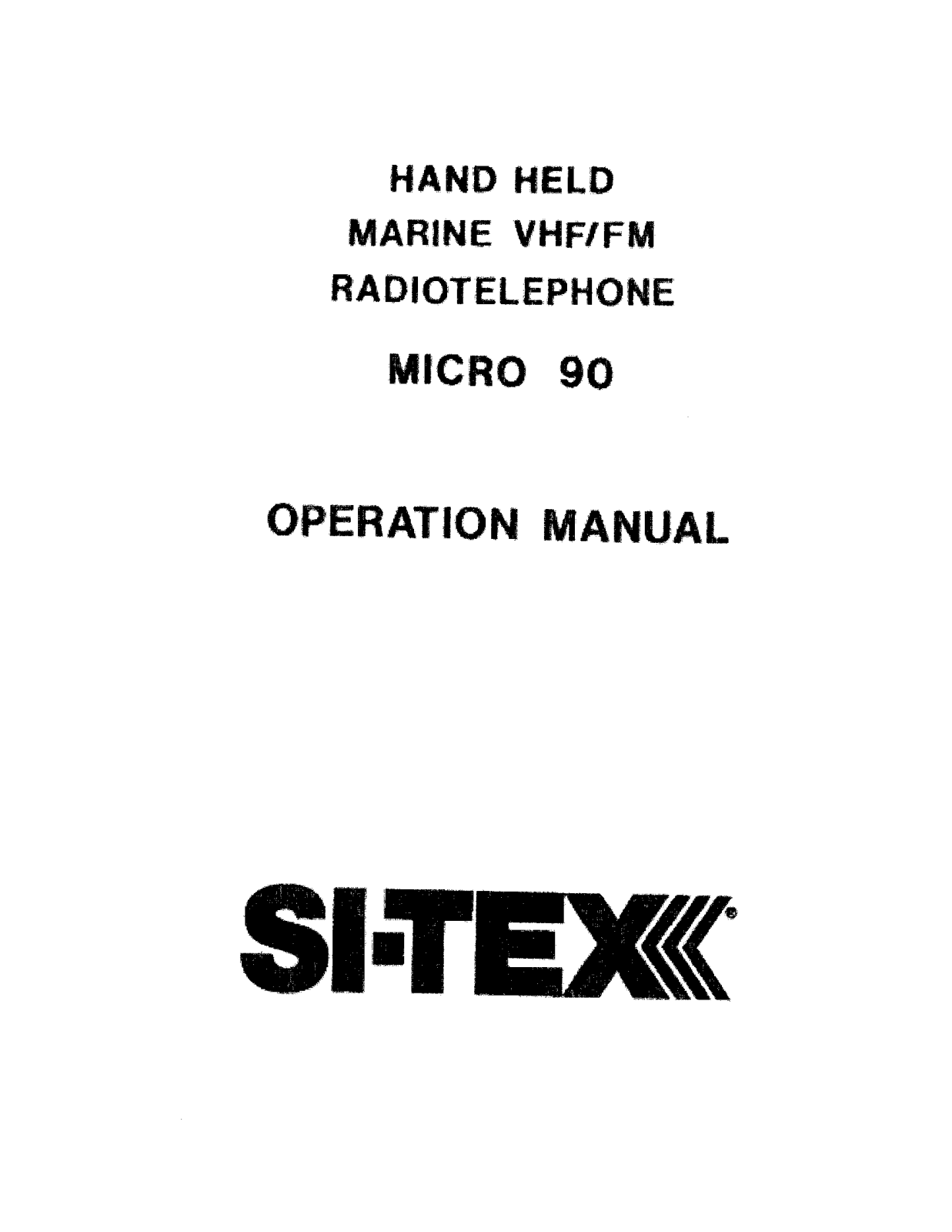 Si-tex Micro-90 User's Manual