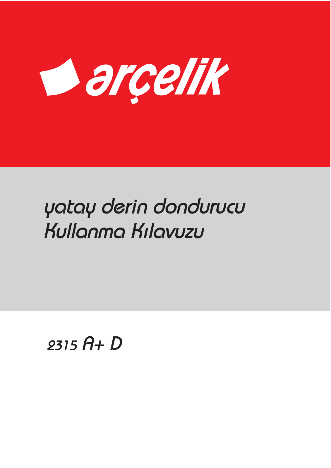 Arçelik 2315 A+ D User manual