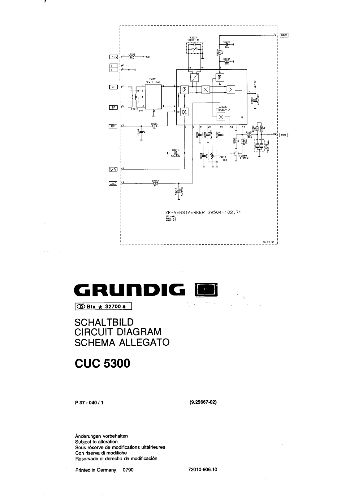 Grundig CUC5300 Schematic