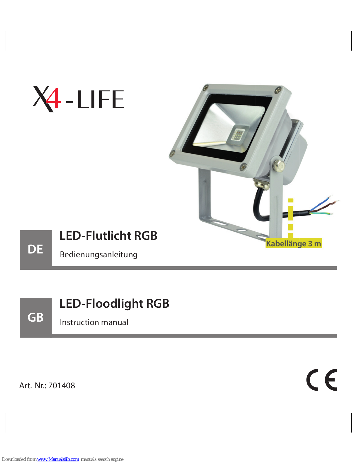 X4-Life LED-Floodlight RGB Instruction Manual