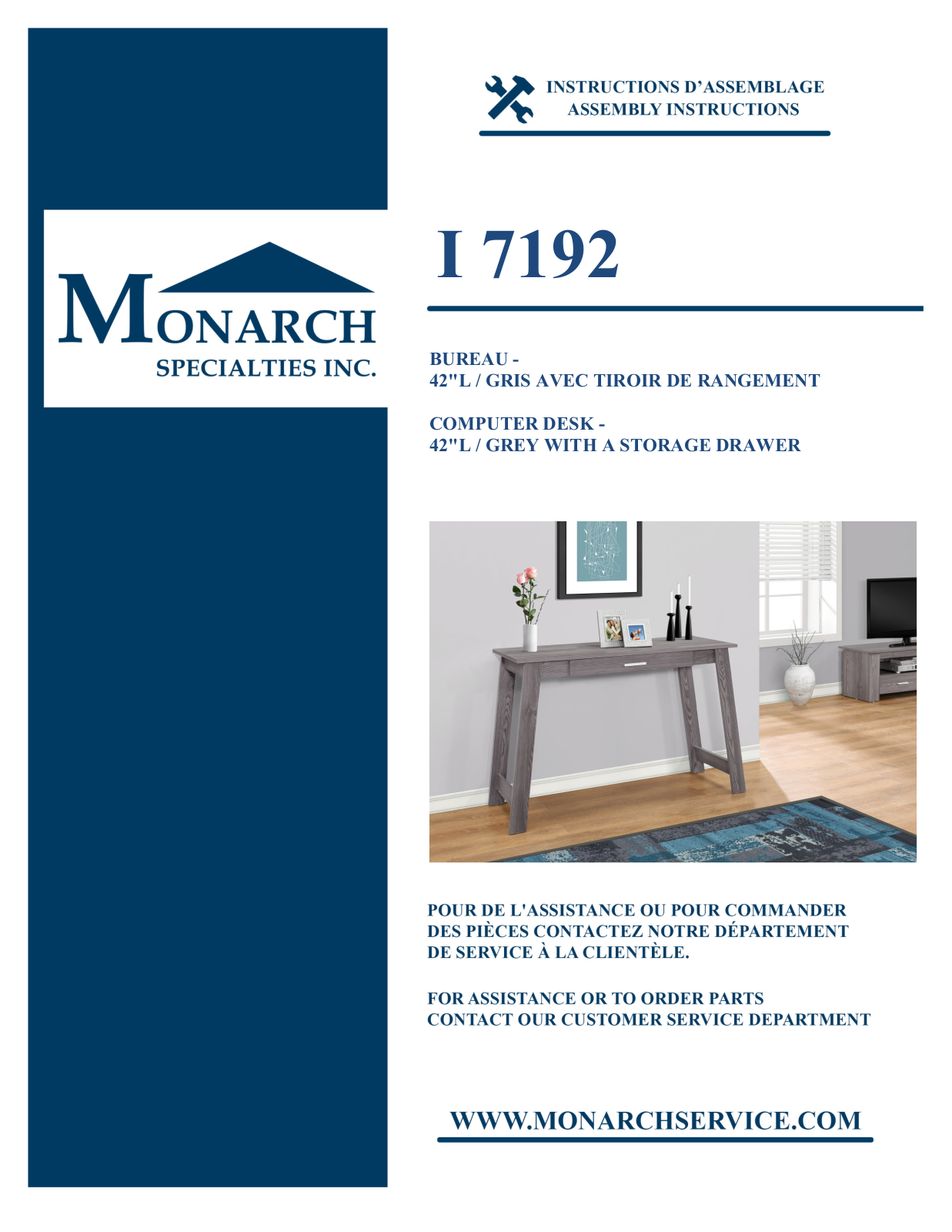 Monarch I7192 Assembly Guide