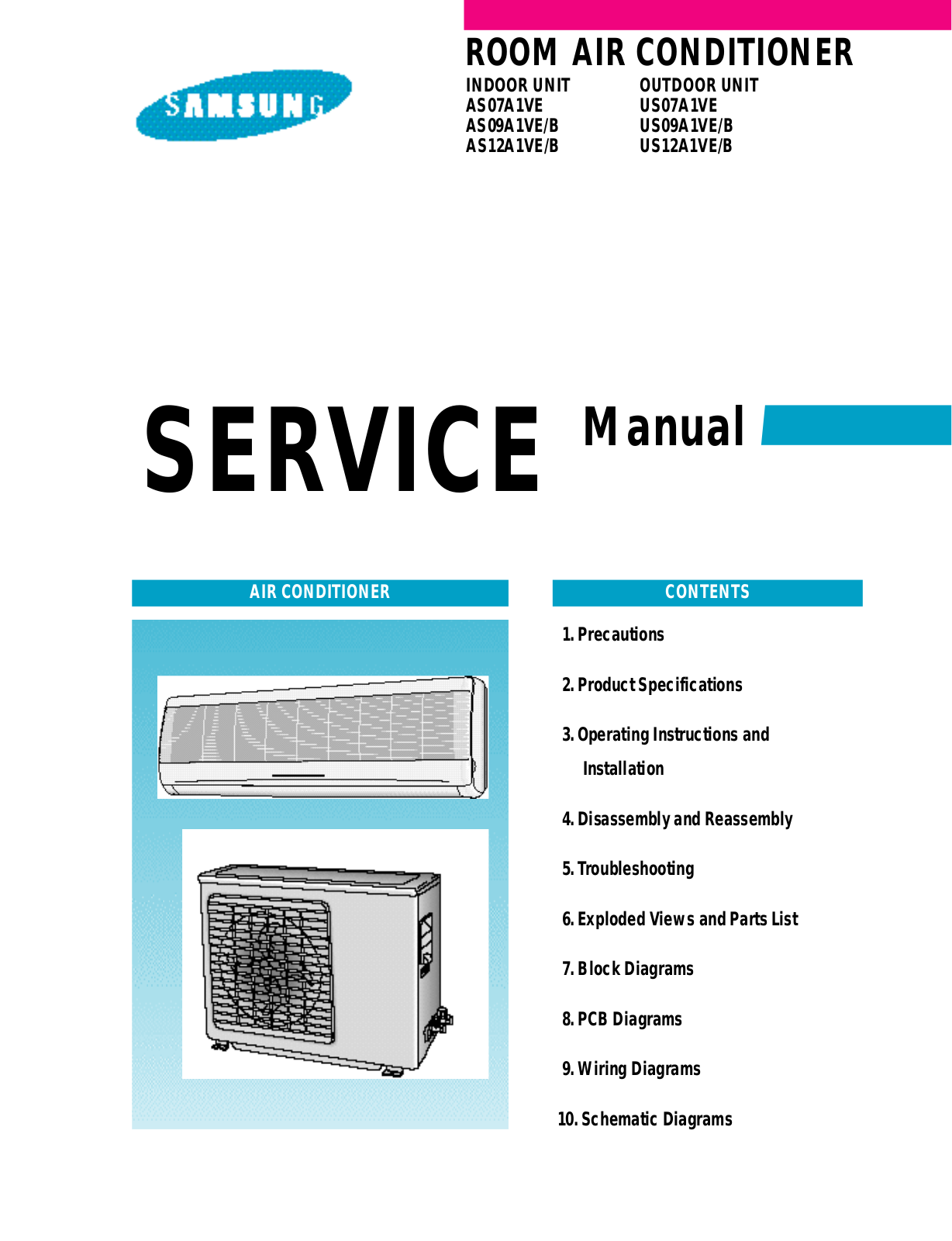 Samsung AS12, AS09A, AS09A1VE-XSA Service Manual