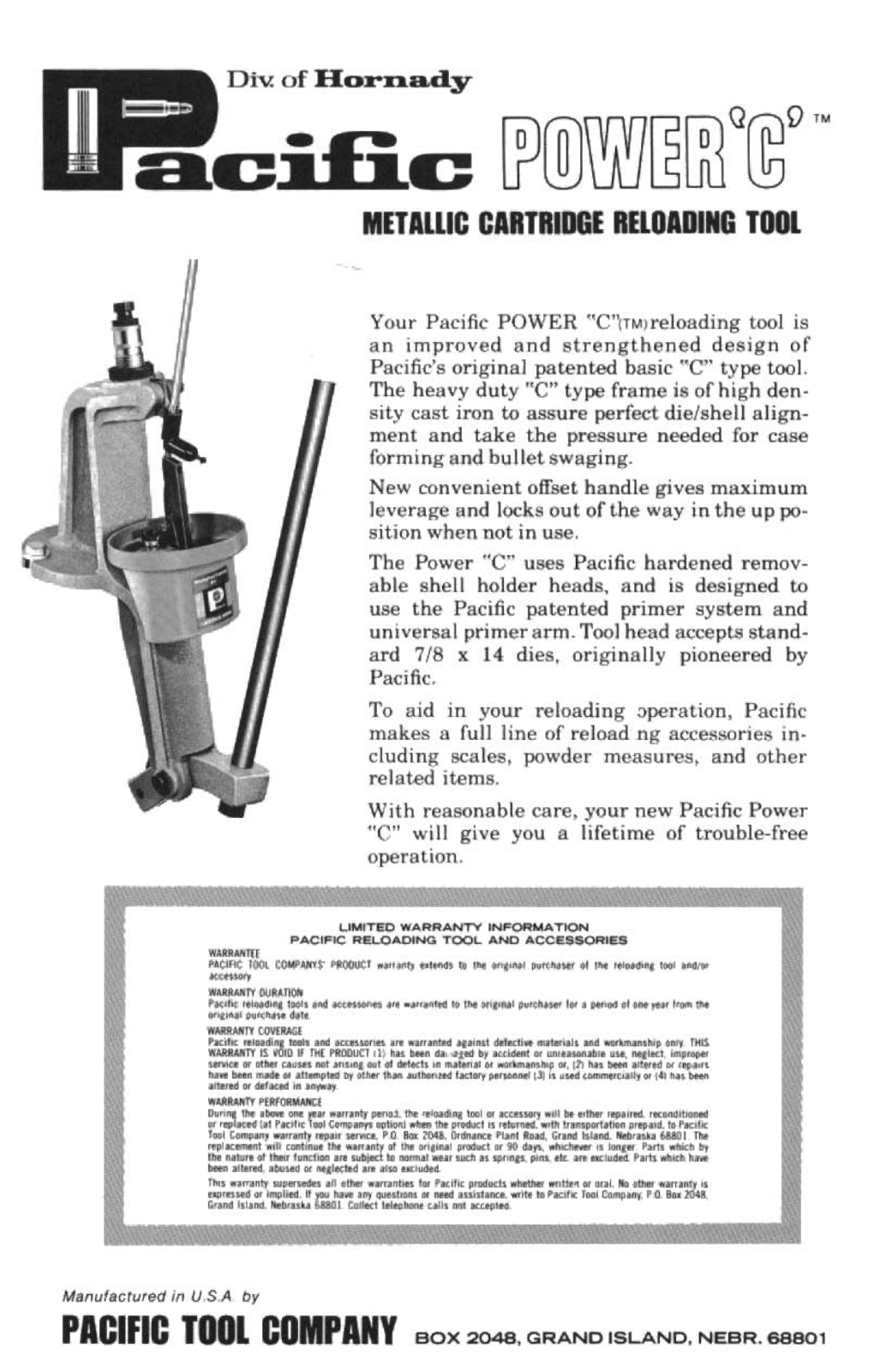 Pacific Hornady User Manual