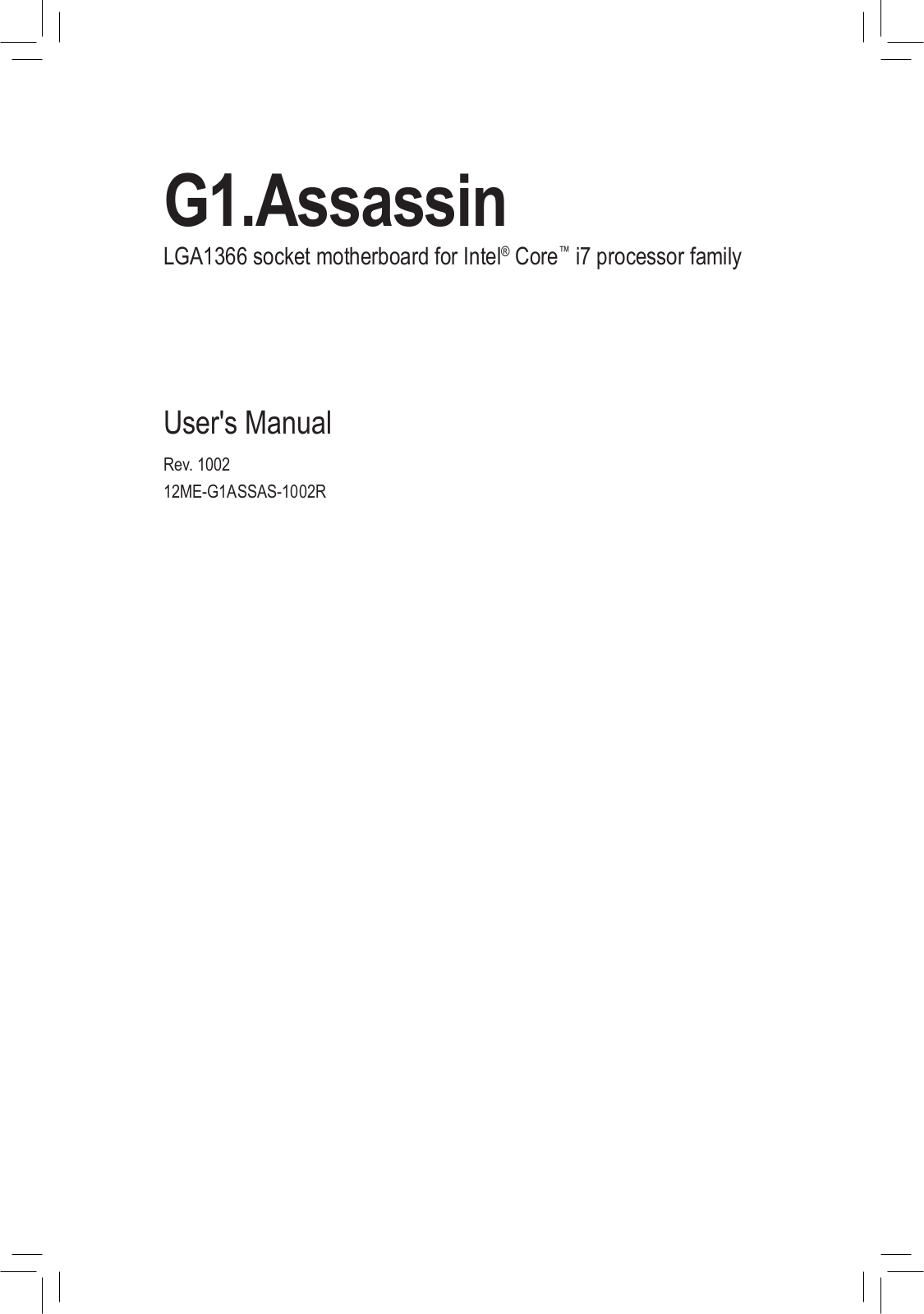 Gigabyte G1.Assassin (rev. 1.0) User Manual