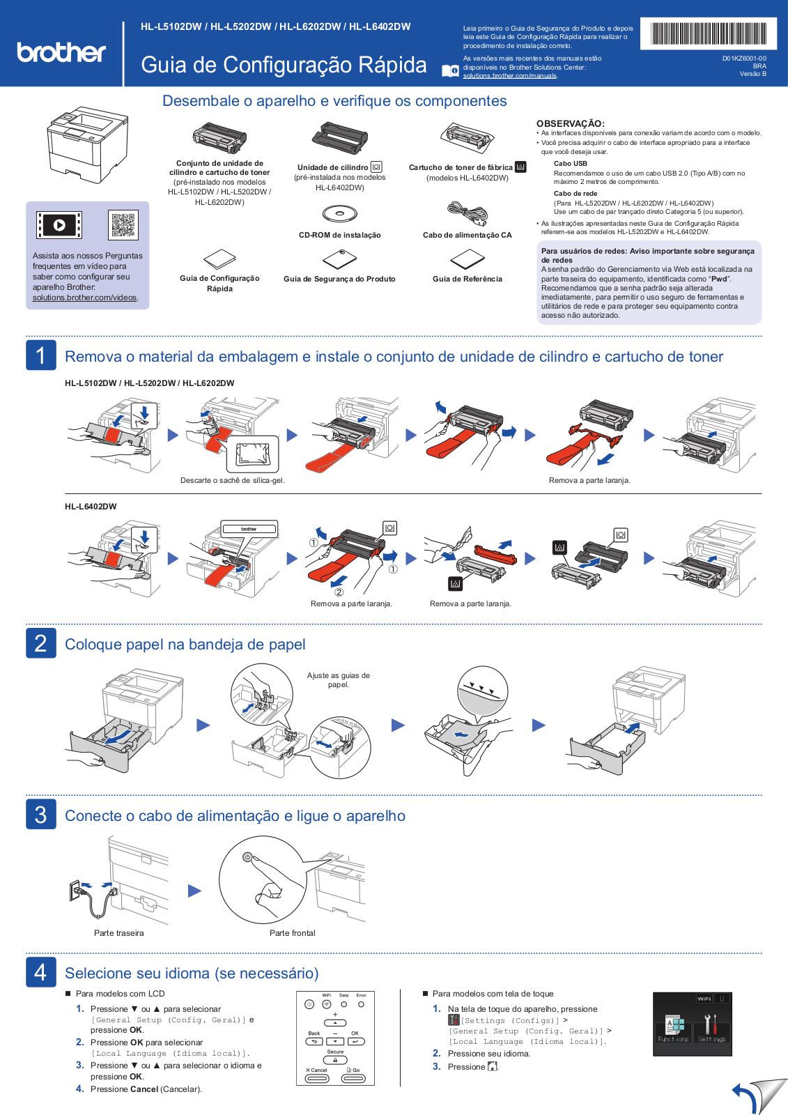 Brother HL-L5102DW, HL-L5202DW, HL-L6202DW, HL-L6402DW Setup Guide