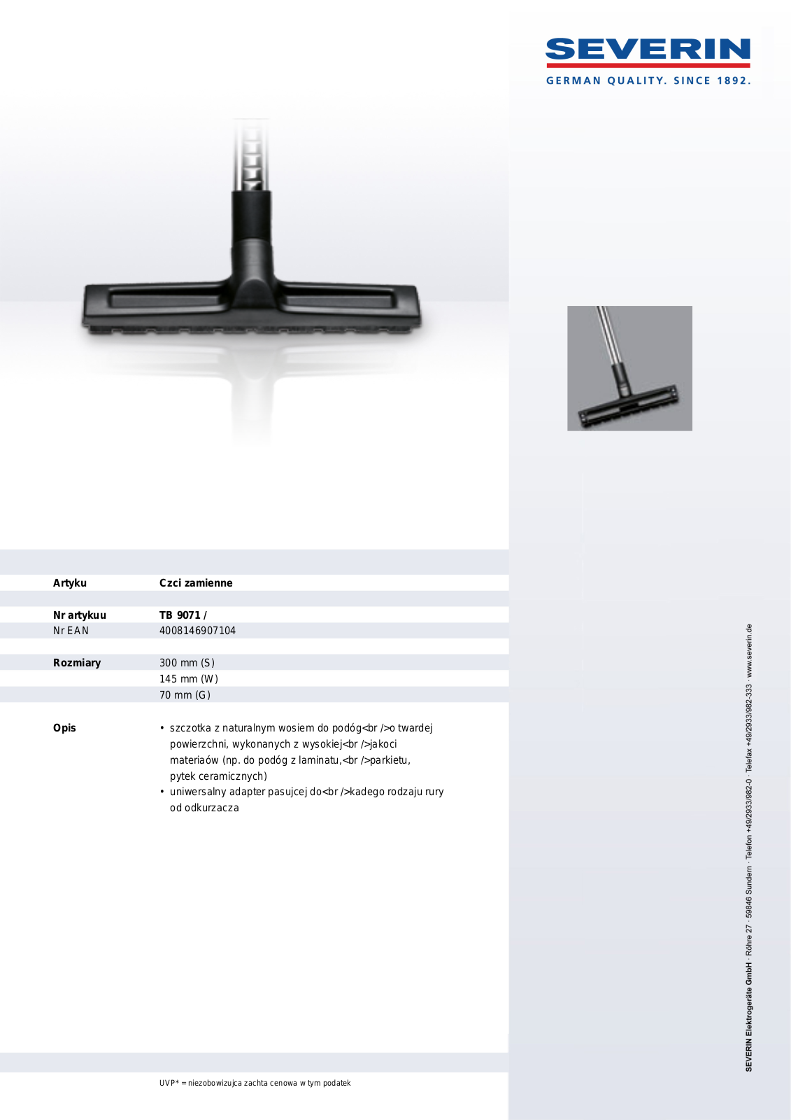 Severin TB 9071 DATASHEET