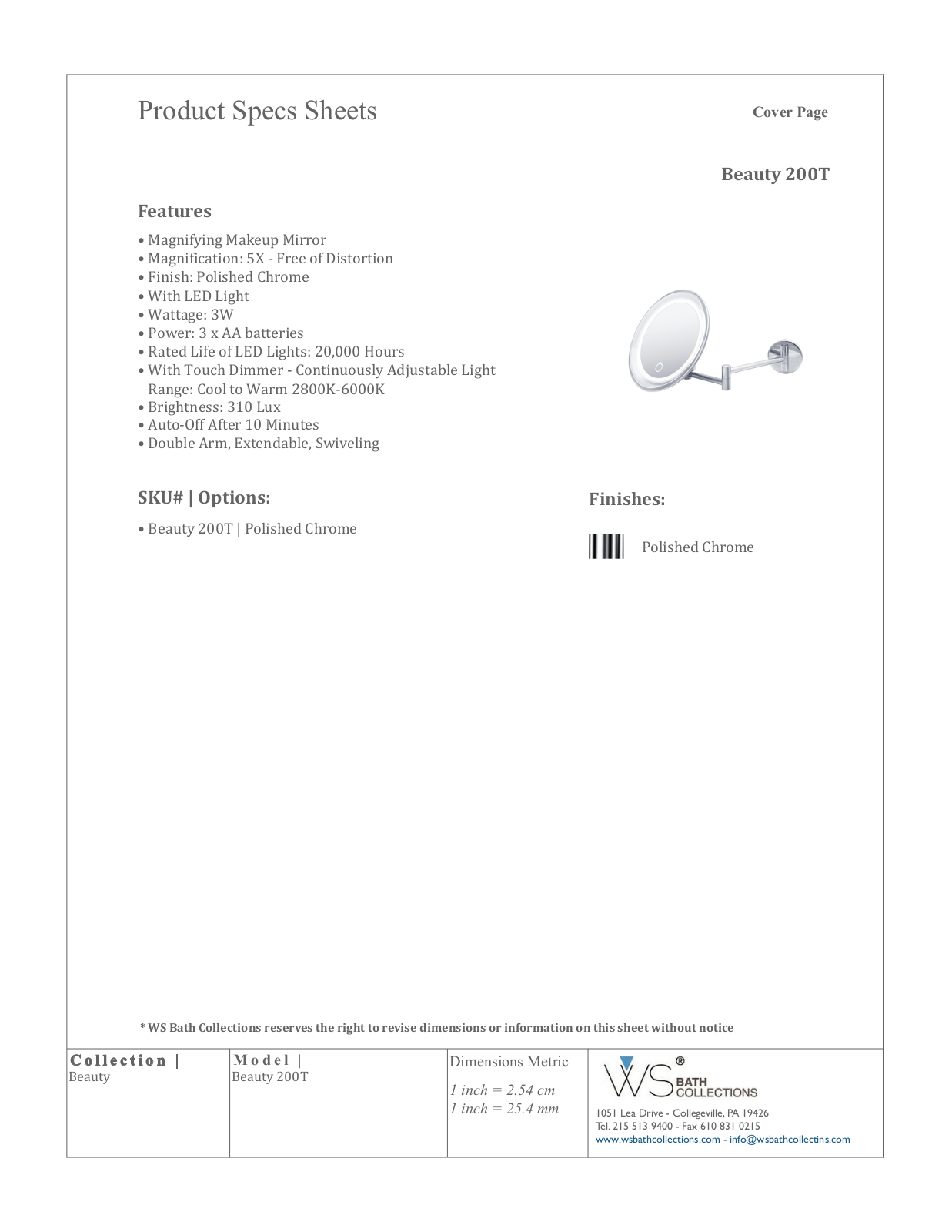 WS Bath Collections XBYZ1436 Specification - ManualMachine.com