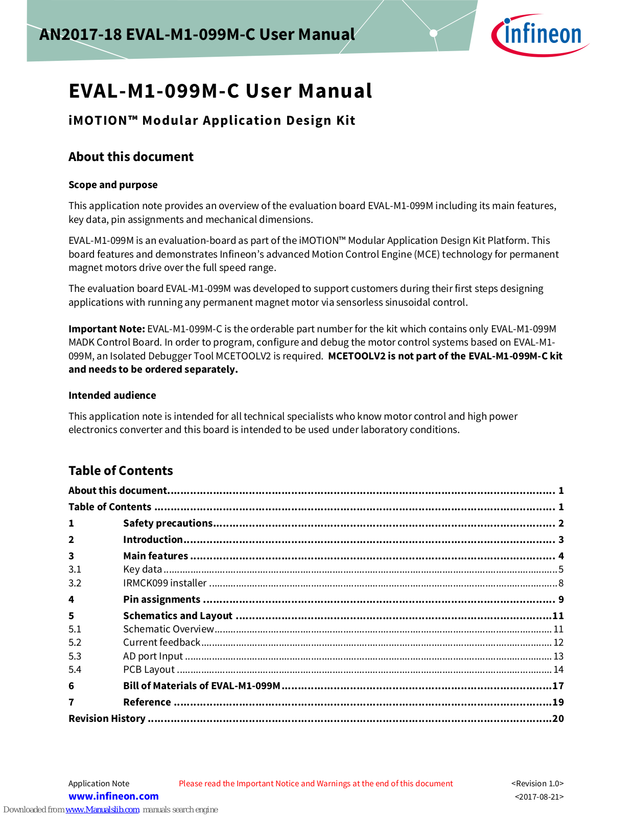 Infineon Technologies EVAL-M1-099M-C User Manual - ManualMachine.com