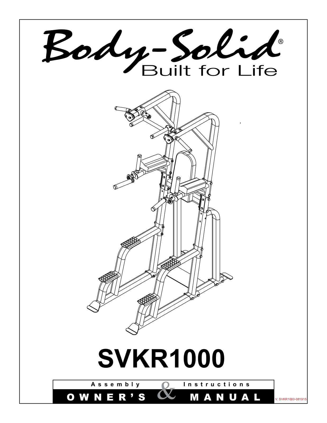 Body Solid SVKR1000 Assembly Guide