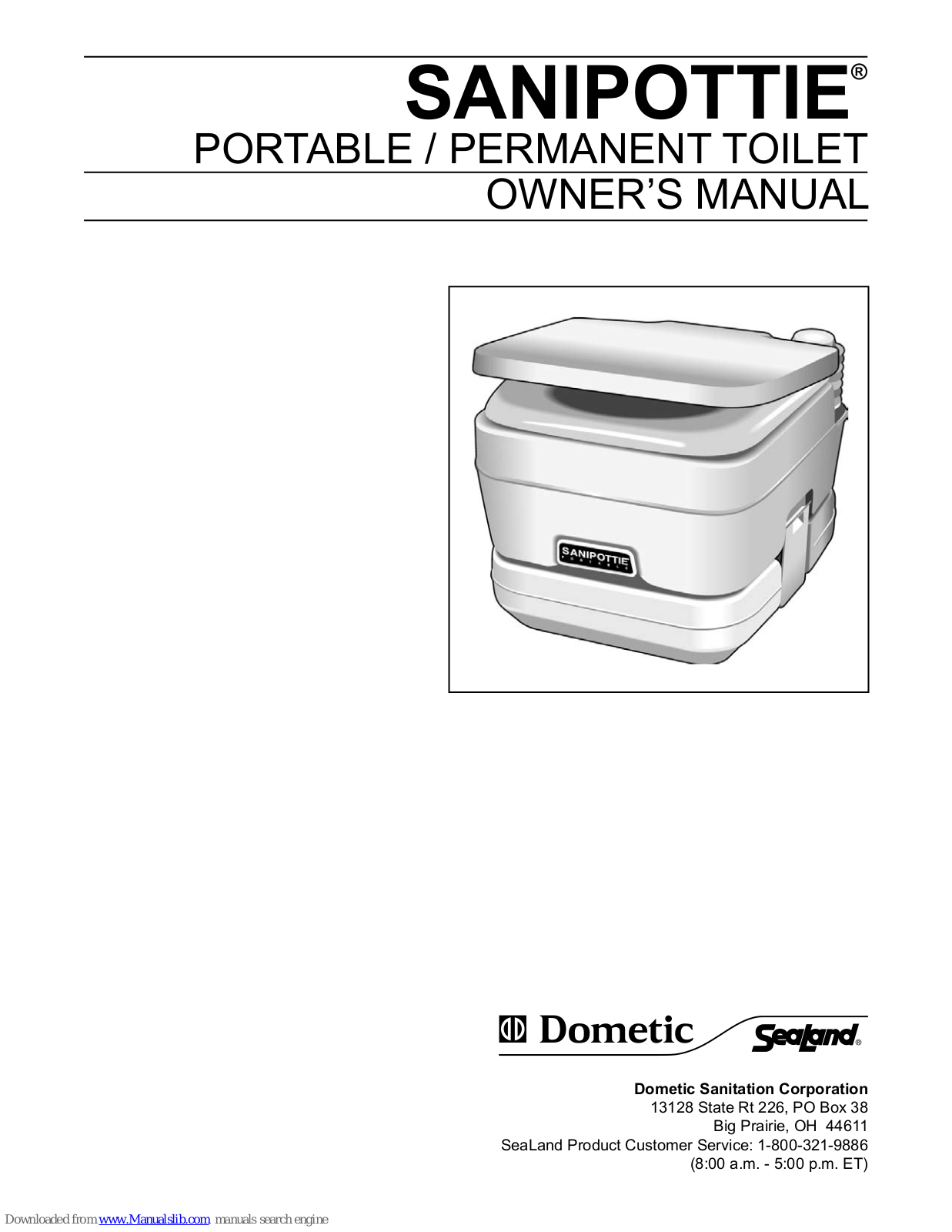 Dometic Sanipottie 962, Sanipottie 966, Sanipottie 964, Sanipottie 964MSD, Sanipottie 965 Owner's Manual