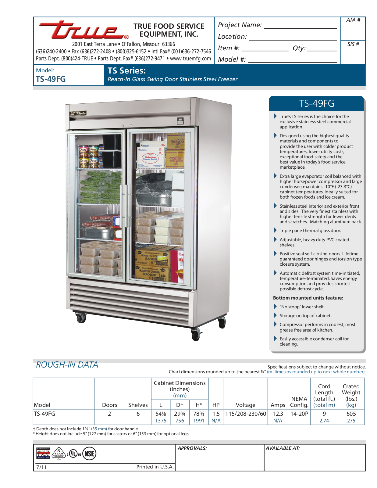 True TS-49FG User Manual