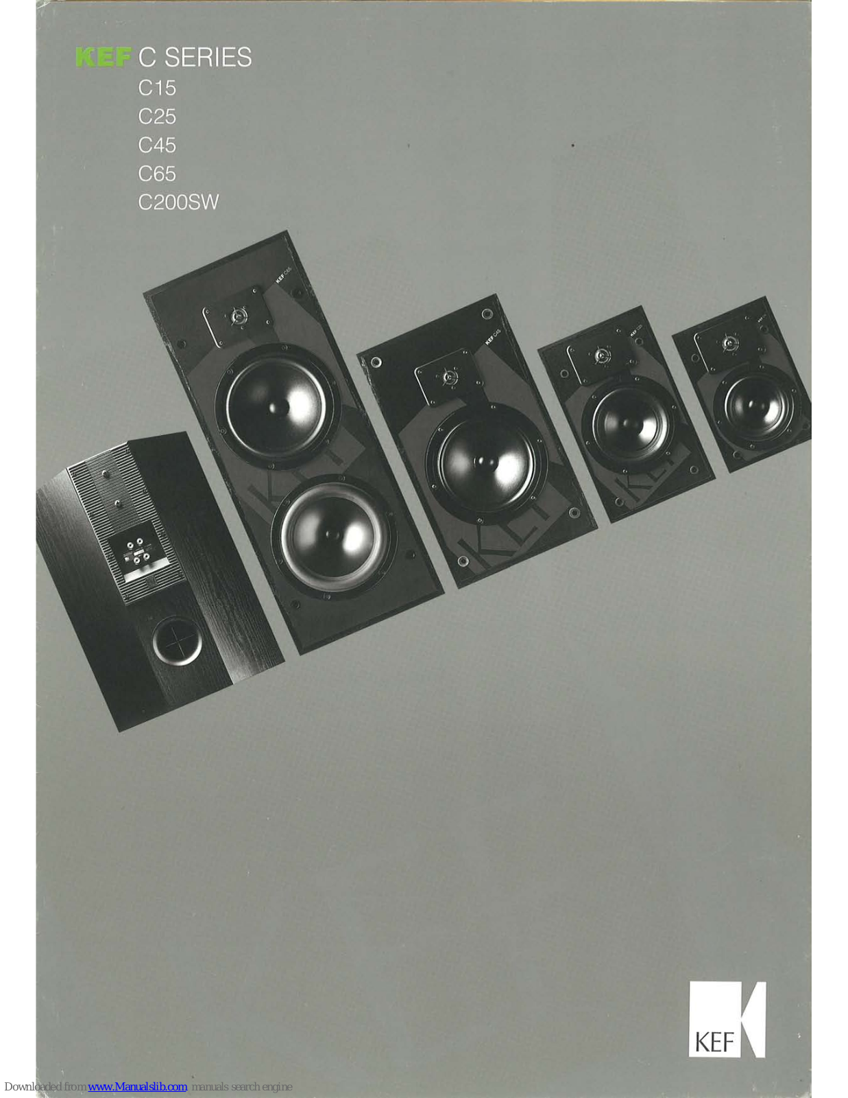 KEF C15, C25, C45, C65, C200SW Brochure & Specs