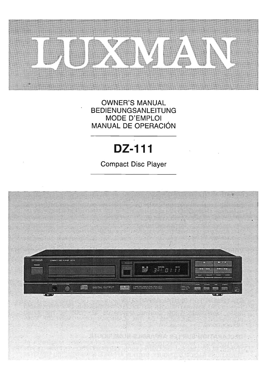 Luxman DZ-111 Owners Manual