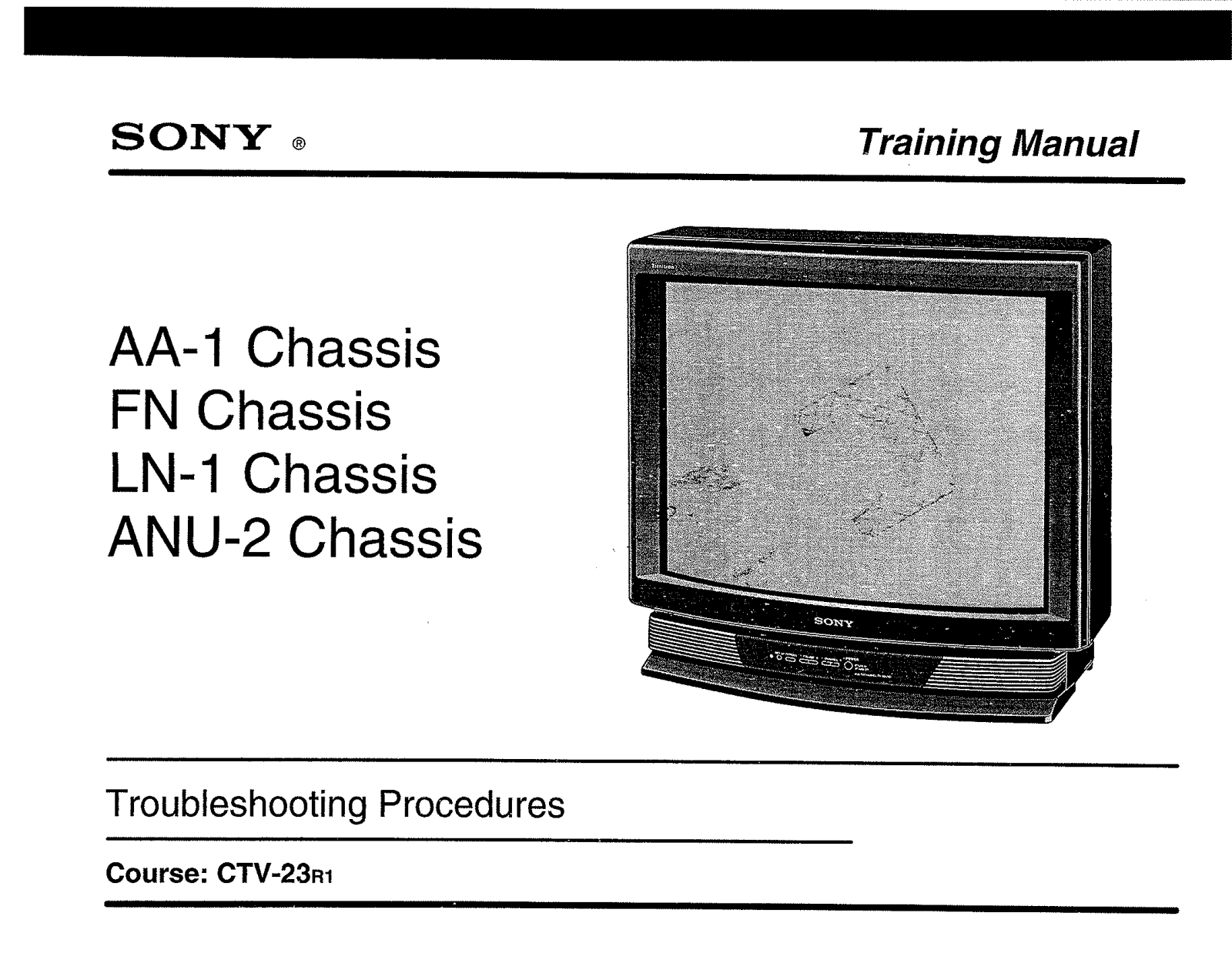 SONY CTV-23R1 TROUBLESHOOTING