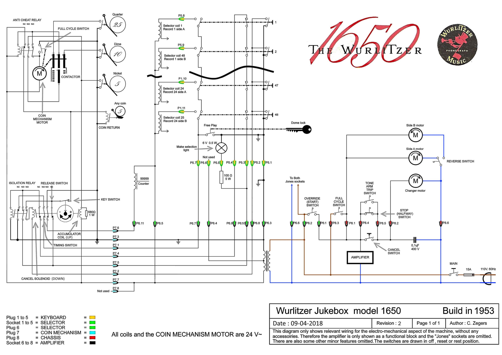 Wurlitzer 1650 Cirquit Diagram