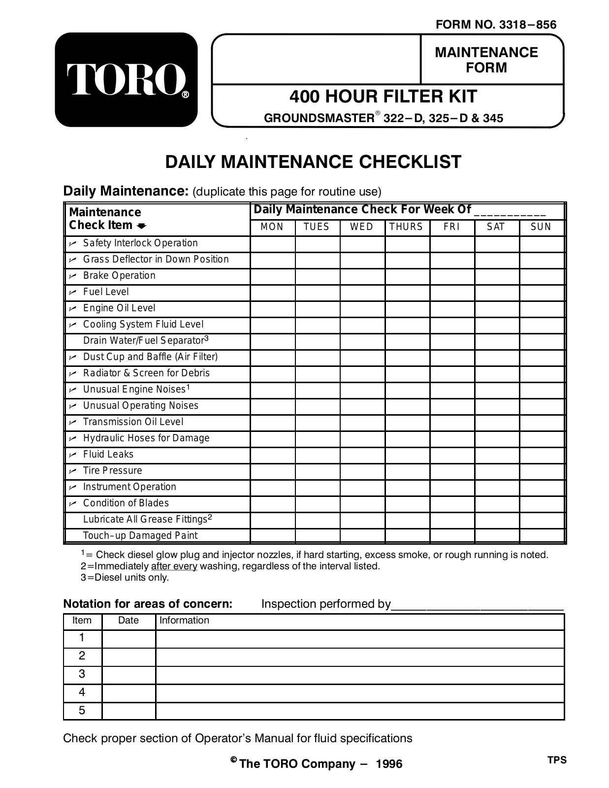 Toro 95-3092 Installation Instructions