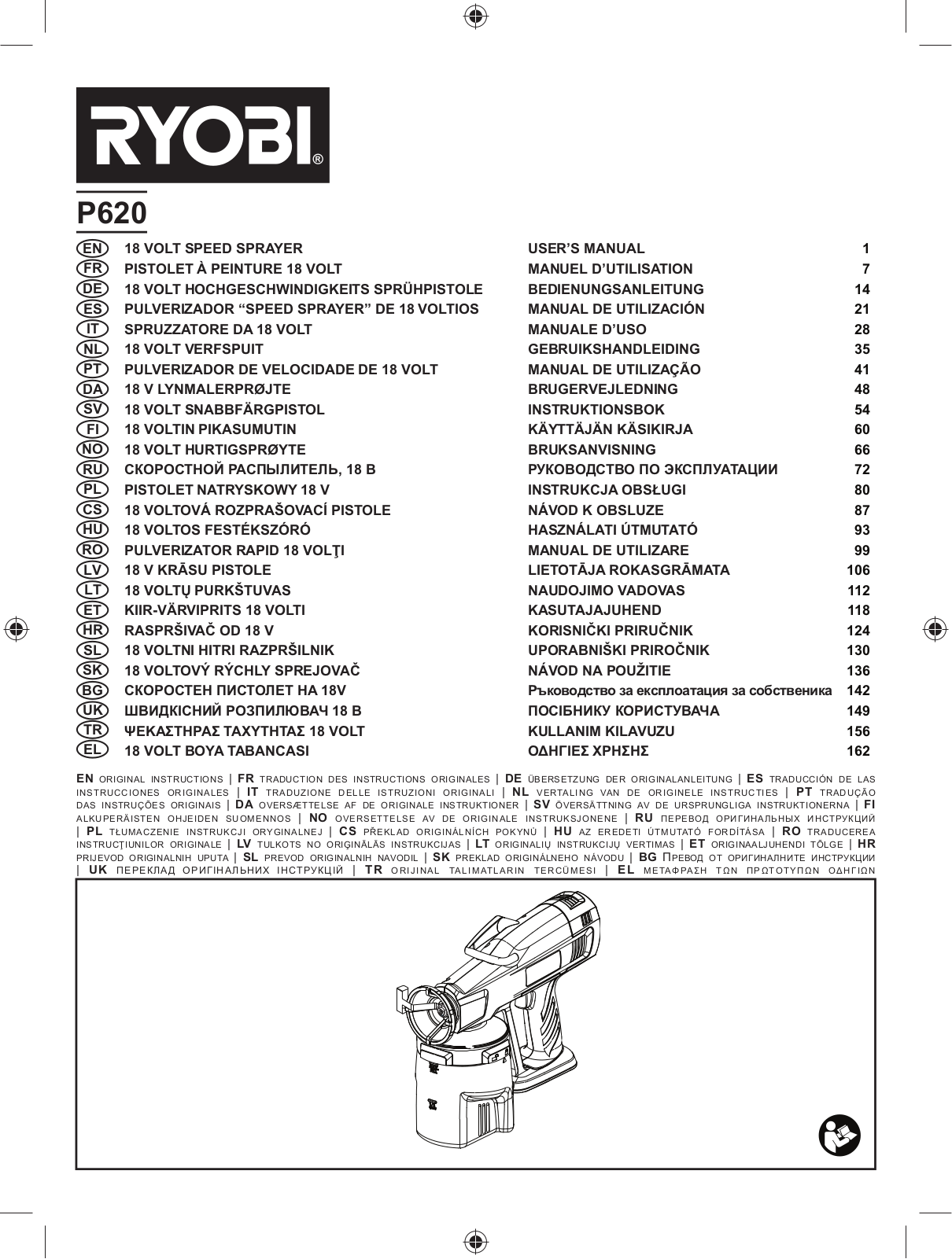 Ryobi P620 User Manual