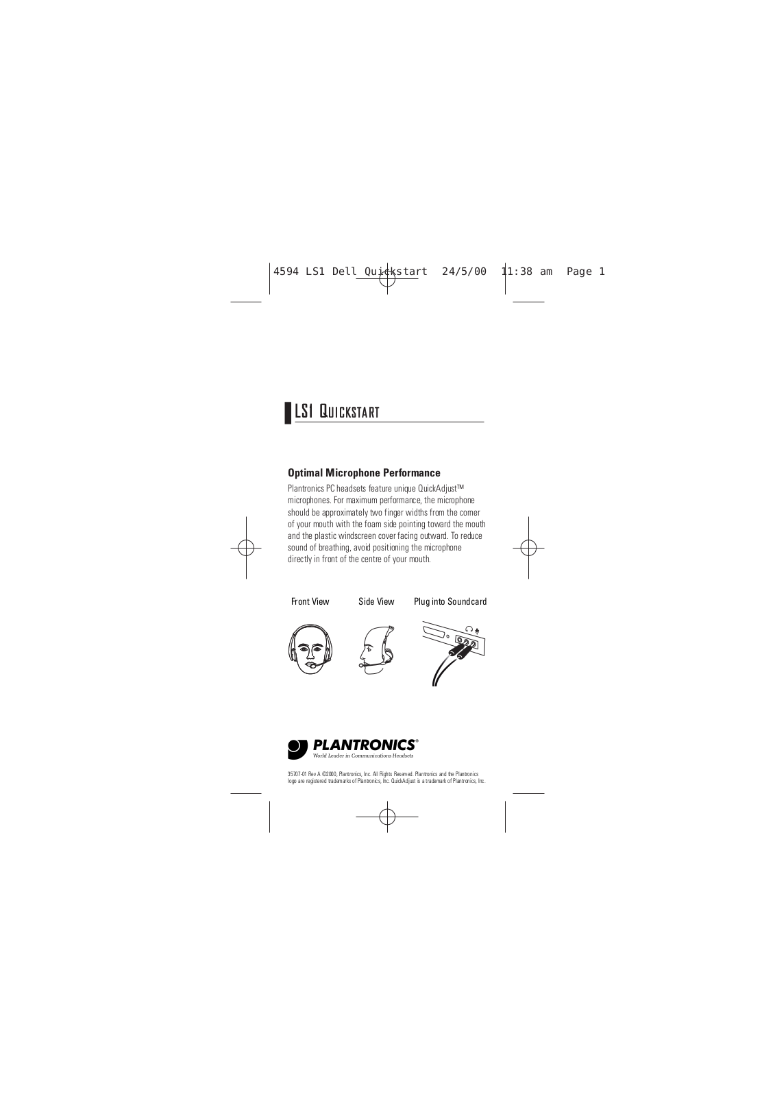 Plantronics LS1 User Manual